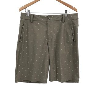 lululemon athletica hashtag Olive Green Flat Front Men Shorts